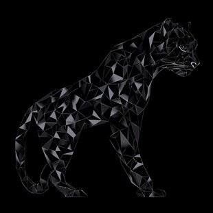 几何风格黑豹剪影图案