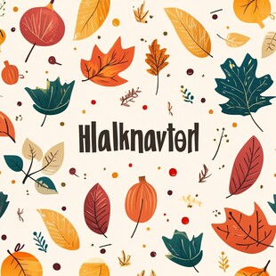 秋季落叶主题插画图案