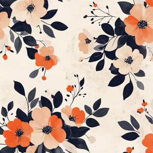 复古花卉图案 淡雅清新风