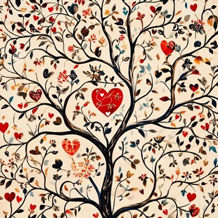 爱心树图案装饰画