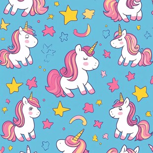 梦幻独角兽星星图案背景