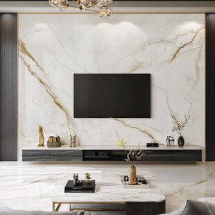 现代轻奢大理石电视背景墙