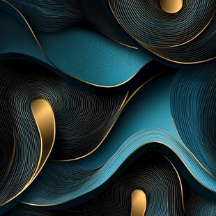 蓝金交织的动感波浪图案
