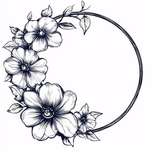 花卉环形装饰图案