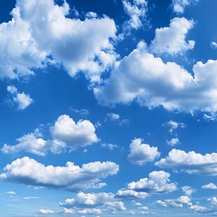 蓝天飘白云 纯净好风景