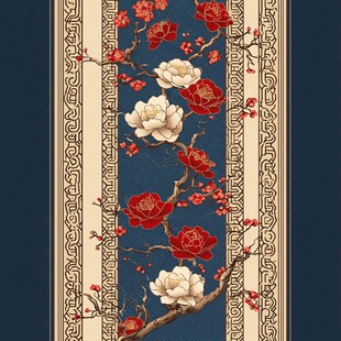 中式花卉纹样古典装饰图案