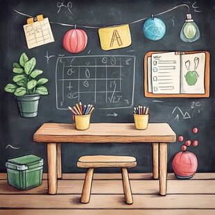 教室一角的温馨学习场景