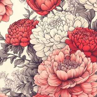 复古风多彩花卉图案设计