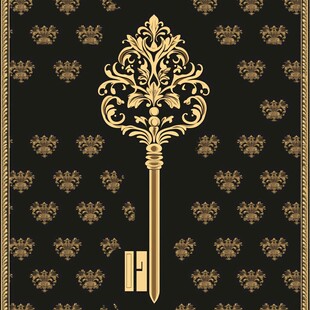 华丽金色复古钥匙图案