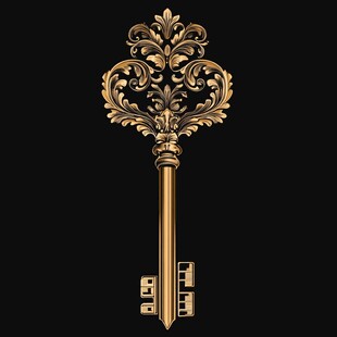 复古华丽金色装饰钥匙
