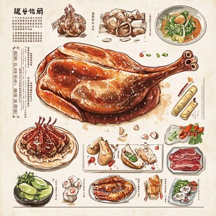美味烤鸭及多样中式佳肴