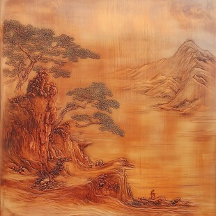 中式山水木雕艺术图景