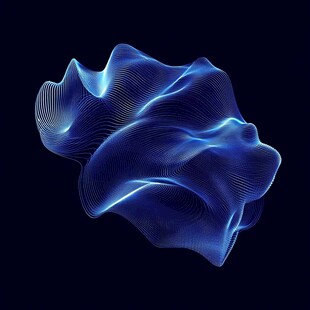 蓝色动感抽象线条艺术图形