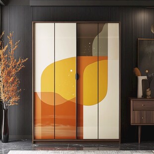 现代简约风几何图案衣柜