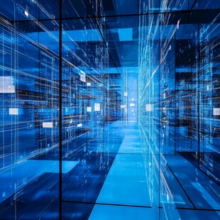 未来科技感的虚拟数据空间