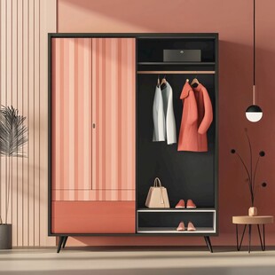 时尚简约粉色系衣柜展示