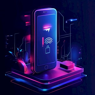 未来感手机与网络元素展示