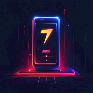 炫彩霓虹风手机充电画面