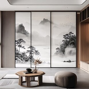 中式山水屏风雅致客厅