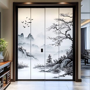 中式山水意境移门装饰画