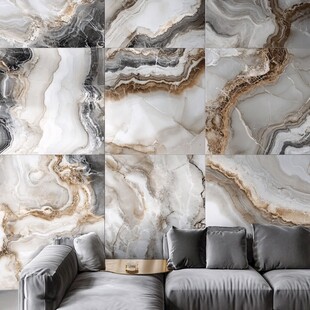 奢华大理石纹理客厅背景墙