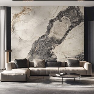 现代客厅的大理石背景墙