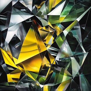 炫彩几何晶体抽象艺术图