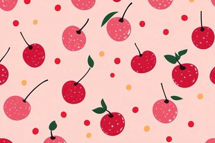 樱桃图案背景 可爱风设计