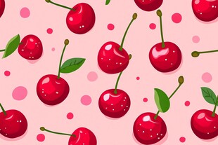 樱桃无缝图案背景设计