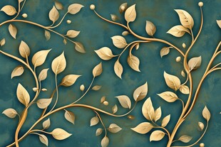 金色枝叶图案背景纹理