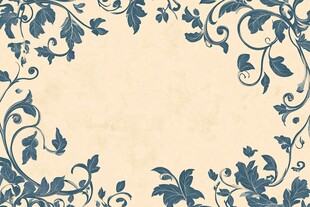 复古蓝花纹边框背景图