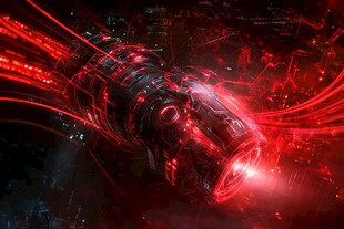 科幻红激光机械装置特效