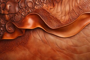 立体棕褐皮革纹理艺术效果