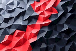 红黑几何立体拼接图案