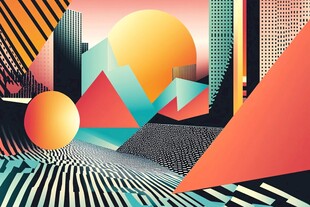 几何风格的抽象城市景观