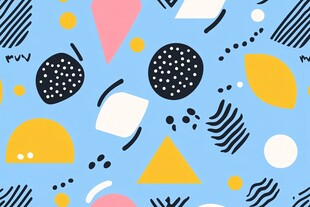 蓝底几何抽象图案设计