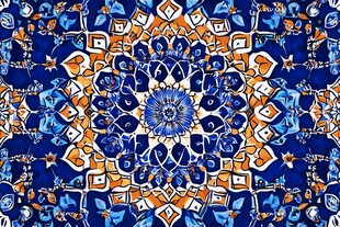 精美蓝色几何花纹图案