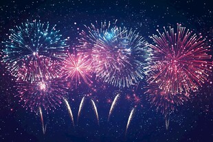 夜空绚烂烟花绽放