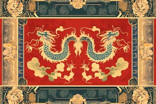 中式双龙戏珠传统纹样