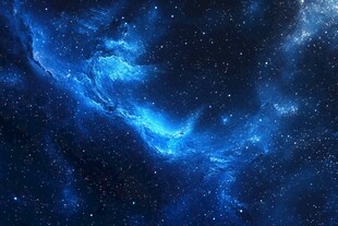 梦幻蓝色星空宇宙景观