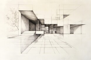 建筑空间透视手绘图