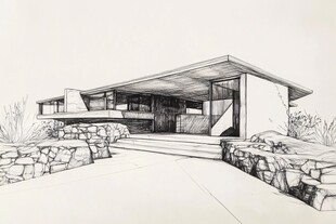 现代简约风格建筑手绘图