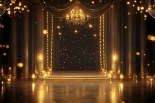 金色梦幻舞台场景布置