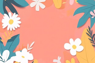 粉色背景的清新花卉图案