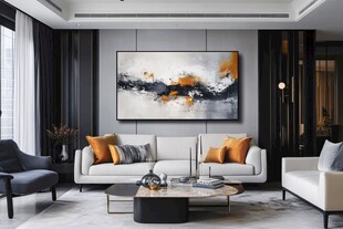 现代简约风客厅艺术挂画