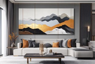 现代客厅的山水艺术装饰