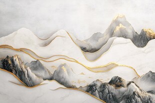 金镶水墨山水艺术图景