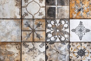 复古花纹瓷砖拼图展示