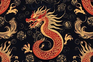 中式龙纹图案精美装饰