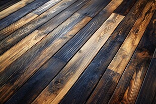 复古风木质地板纹理特写